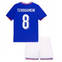 Maglia Calcio Francia Aurelien Tchouameni #8 Prima Divisa Bambino Europei 2024 Manica Corta (+ pantaloncini)